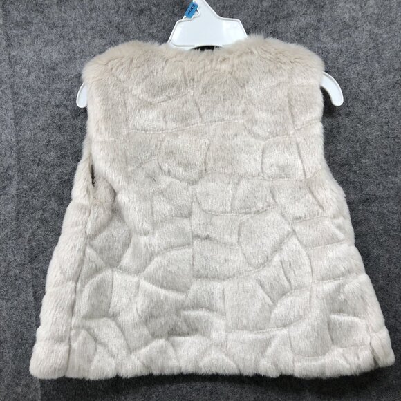 Mayoral Girls 2T Faux Fur Vest Shrug Beige Sleeveless Jacket Formal Party - Picture 2 of 8